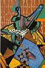 Juan Gris Famous Paintings - Violin and Checkerboard